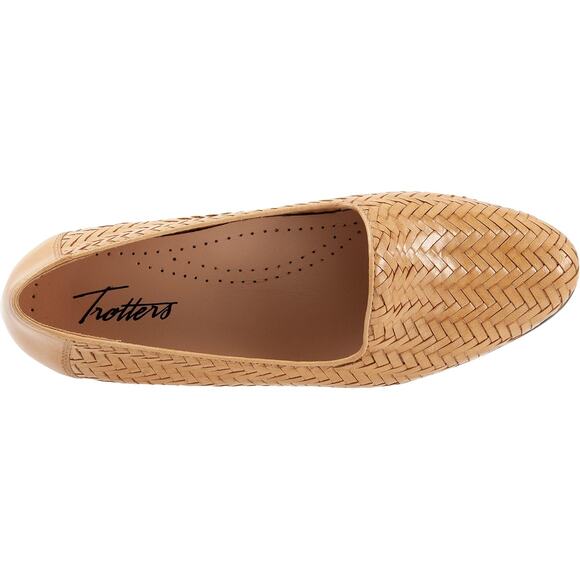 Trotters Womens Liz III Loafers US 8 WW Brown Woven Leather Slip-On NIB - Picture 3 of 13